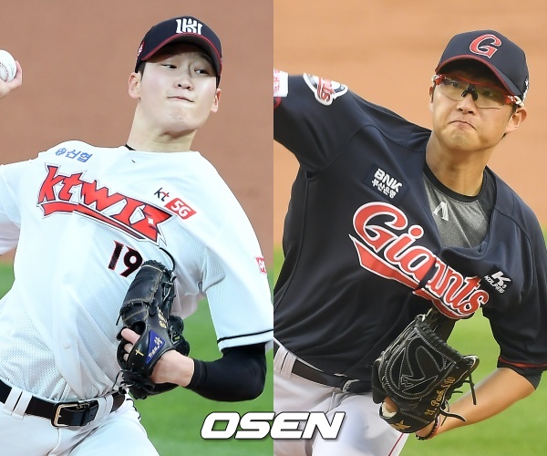 [사진]KT 배제성(좌)-롯데 박세웅(우) / OSEN DB