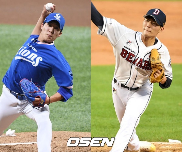 [사진] 원태인(좌)-이승진(우) / OSEN DB