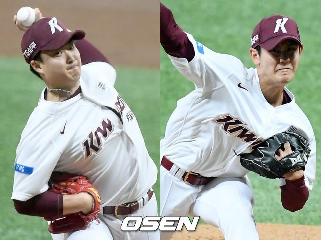 [사진] 키움 히어로즈 김재웅(왼쪽), 조영건 / OSEN DB