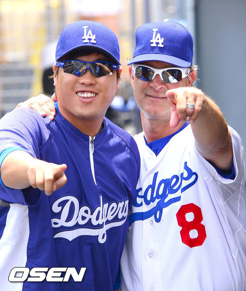 LA 다저스 시절 류현진-매팅리 감독 /youngrae@osen.co.kr