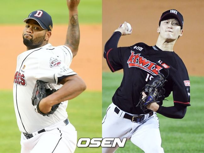 [사진] 두산 알칸타라(왼쪽), KT 배제성 / OSEN DB