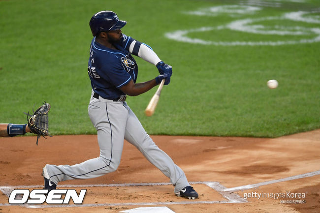 [사진] 탬파베이 외야수 '이적생' 아로자레나는 4할타를 기록 중이다.ⓒGettyimages(무단전재 및 재배포 금지)