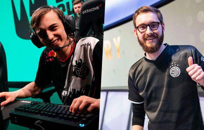 G2 '캡스' 라스무스 뷘터(왼쪽)와 TSM '비역슨' 소렌 비어그. /라이엇 게임즈 플리커.