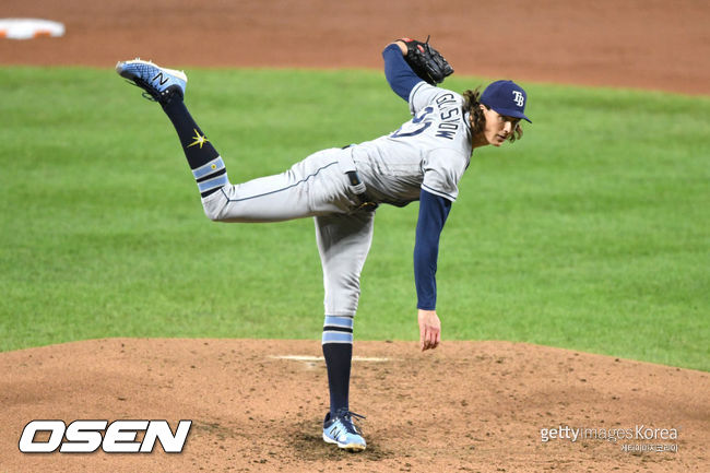 [사진] 탬파베이 투수 타일러 글라스노우. ⓒGettyimages(무단전재 및 재배포 금지)