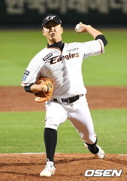  9회초 한화 정우람이 역투하고 있다. /youngrae@osen.co.kr