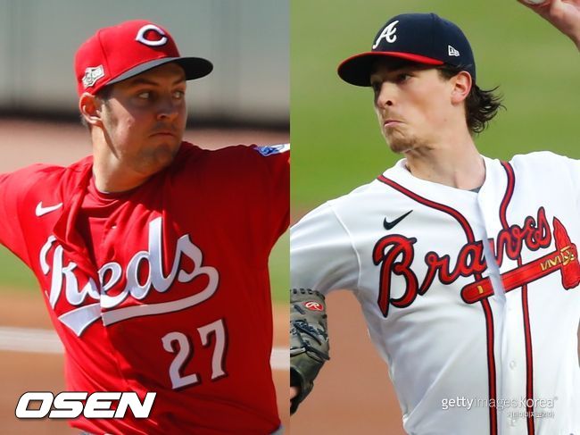 [사진] 신시내티 트레버 바우어(왼쪽), 애틀랜타 맥스 프리드. ⓒGettyimages(무단전재 및 재배포 금지)