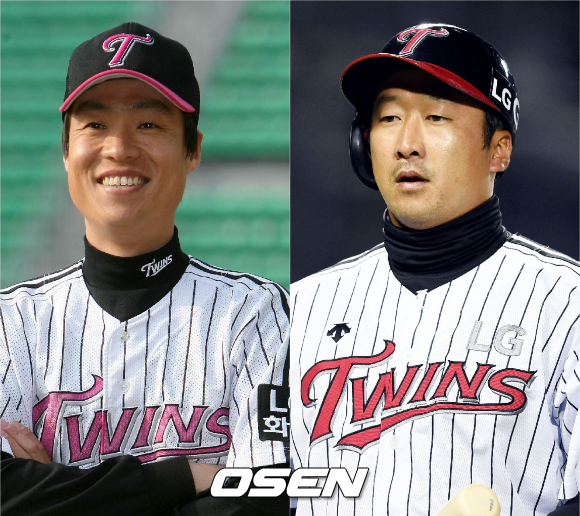 [사진] LG 타격코치 시절 허문회 감독(왼쪽)과 이병규 /OSEN DB