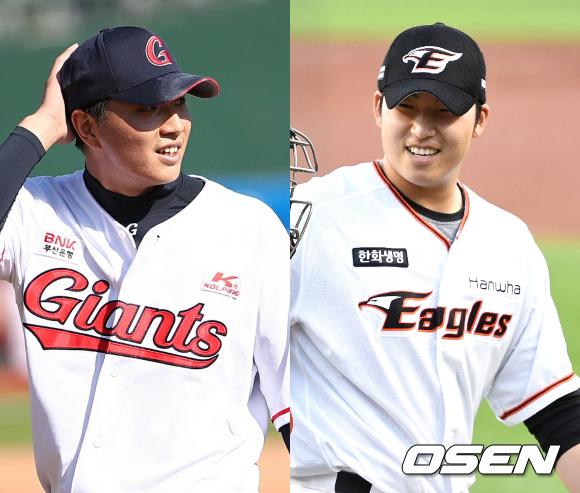 [사진] 이승헌-김민우 /롯데 자이언츠 제공, OSEN DB