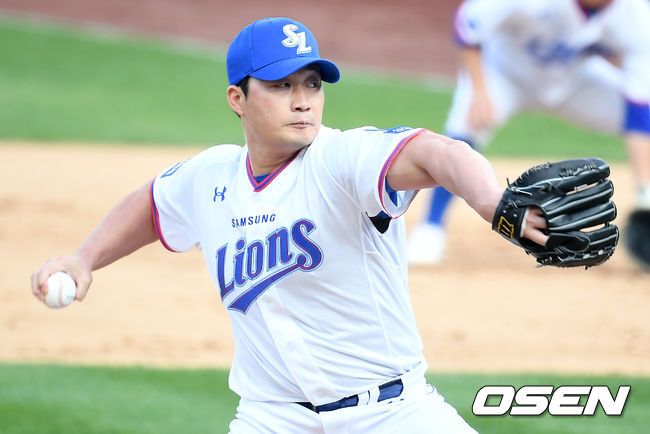 1일 오후 대구삼성라이온즈파크에서 ‘2020 신한은행 SOL KBO 리그’ 삼성 라이온즈와 KT 위즈의 경기가 열렸다.9회초 삼성 오승환이 마운드에 올라 힘차게 공을 뿌리고 있다./ksl0919@osen.co.kr