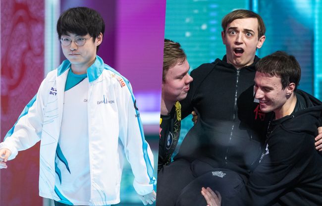 담원 '쇼메이커' 허수(왼쪽)와 G2 '캡스' 라스무스 뷘터 /라이엇 게임즈 플리커.