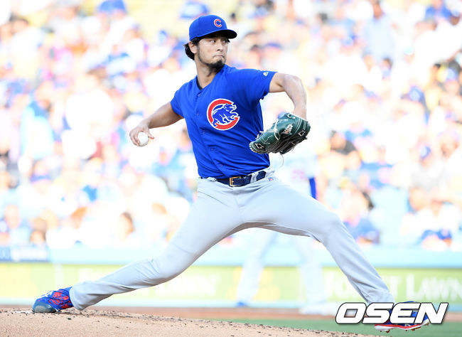 1회말 시카고컵스 다르빗슈 유가 역투하고 있다. / eastsea@osen.co.kr