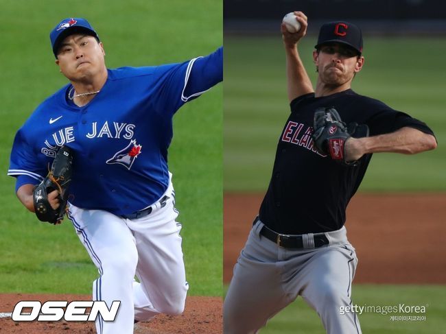 [사진] 토론토 류현진(왼쪽), 클리블랜드 비버. ⓒGettyimages(무단전재 및 재배포 금지)