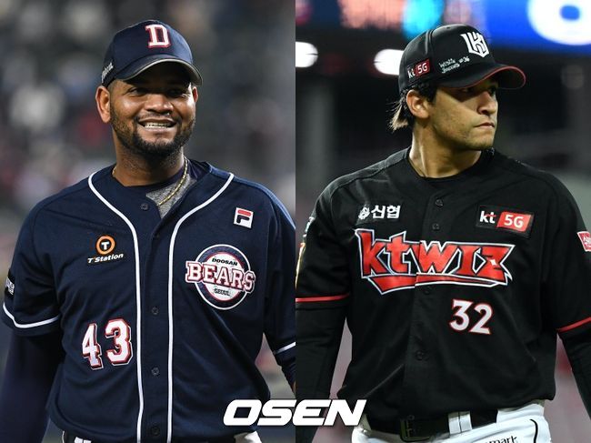 [사진] 두산 알칸타라(왼쪽), KT 쿠에바스 / OSEN DB