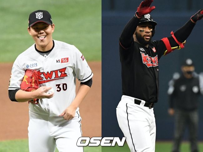 [사진] KT 위즈 소형준(왼쪽), 로하스 / OSEN DB