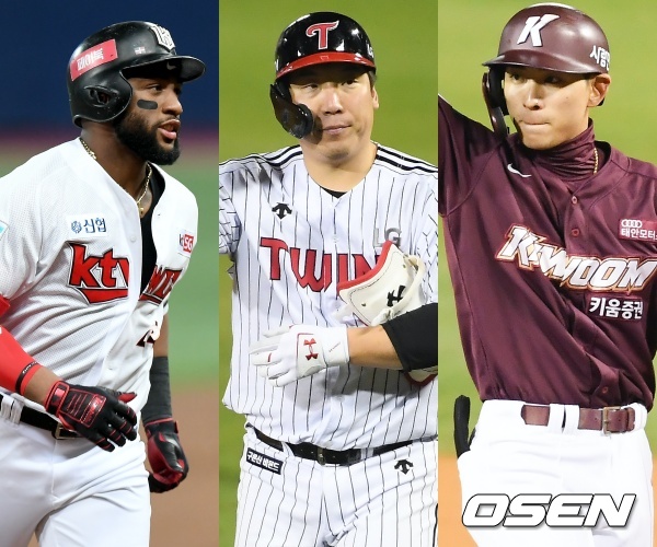 [사진] 로하스(좌)-김현수(중)-이정후(우) / OSEN DB
