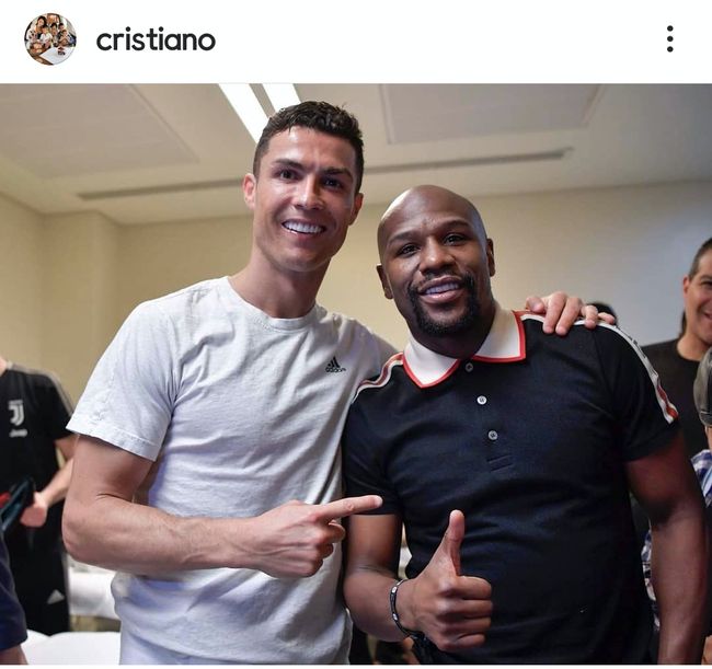 축구 스타 크리스티아누 호날두와 레전드 복서 플로이드 메이웨더. ⓒ 호날두 인스타그램
