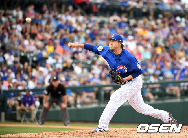 시카고 컵스 타자와 준이치가 역투하고 있다. /jpnews@osen.co.kr