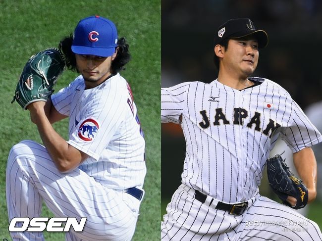 [사진] 다르빗슈 유(왼쪽), 스가노 토모유키. ⓒGettyimages(무단전재 및 재배포 금지)