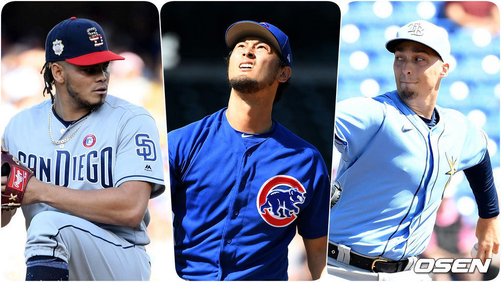 왼쪽부터 다니엘스 라멧, 다르빗슈 유, 블레이크 스넬./ spjj@osen.co.kr