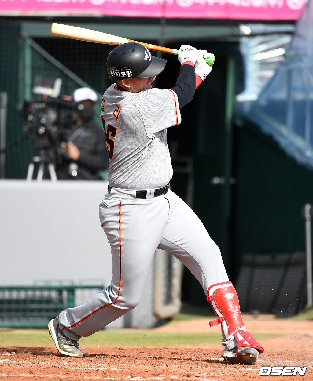 한화 이글스가 26일 한화생명이글스파크에서 스프링캠프를 열고 훈련을 진행했다.한화 힐리가 연습경기에 임하고 있다. /sunday@osen.co.kr