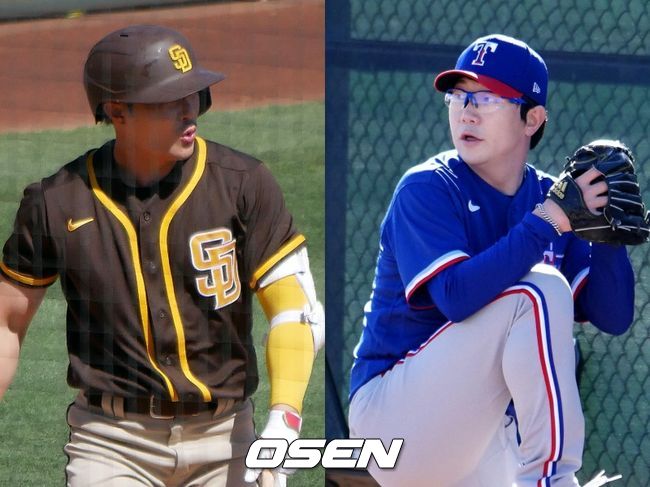 [사진] 샌디에이고 파드리스 김하성(왼쪽), 텍사스 레인저스 양현종. / OSEN DB