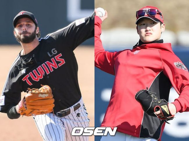 [사진] LG 트윈스 앤드류 수아레즈(왼쪽), KT 위즈 배제성. / OSEN DB