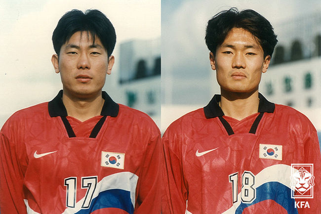 [사진]1998년 당시 1973년생 서동원(왼쪽)과 1975년생 서동원(오른쪽) /KFA 제공