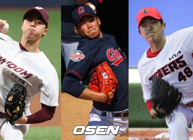 장재영,김진욱,이의리(왼쪽부터)