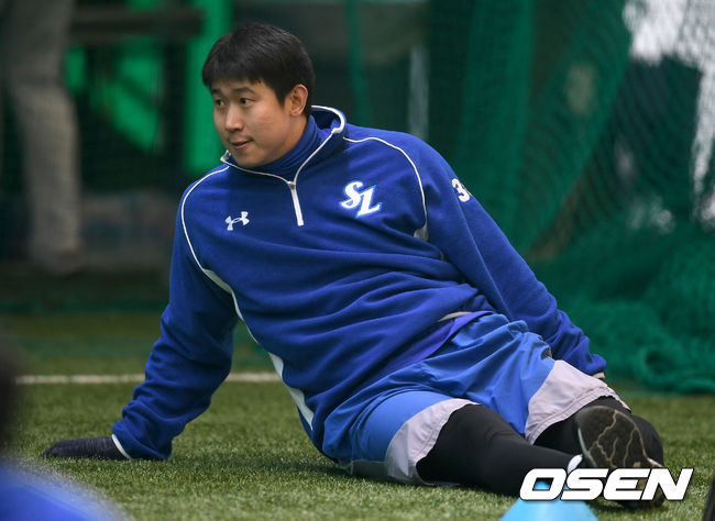 삼성 김동엽이 몸을 풀고 있다. / dreamer@osen.co.kr