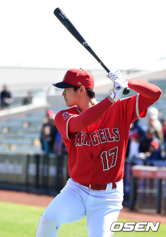 오타니 쇼헤이가 타격훈련을 하고 있다. /jpnews@osen.co.kr