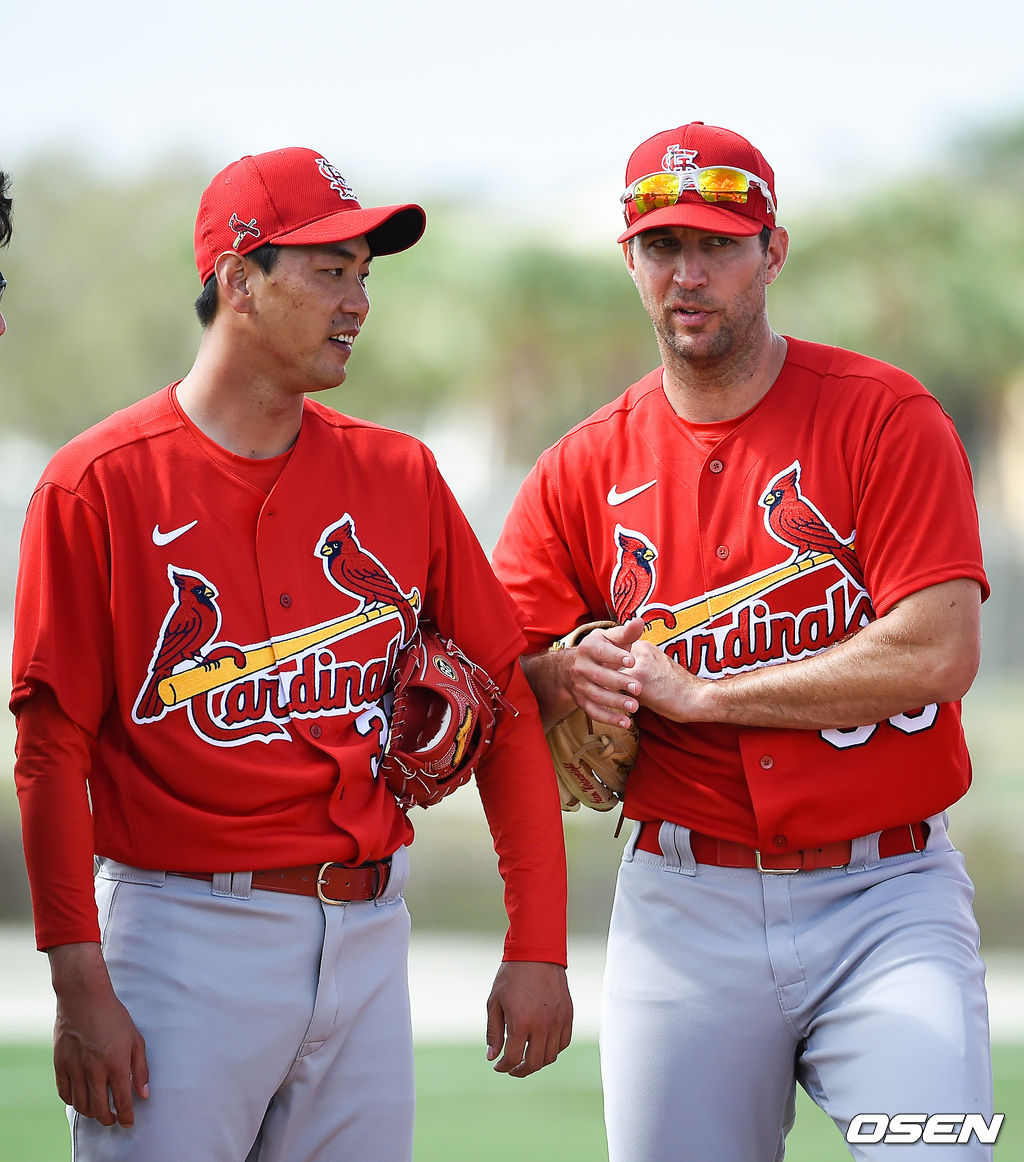 세인트루이스 김광현과 아담 웨인라이트. / soul1014@osen.co.kr 