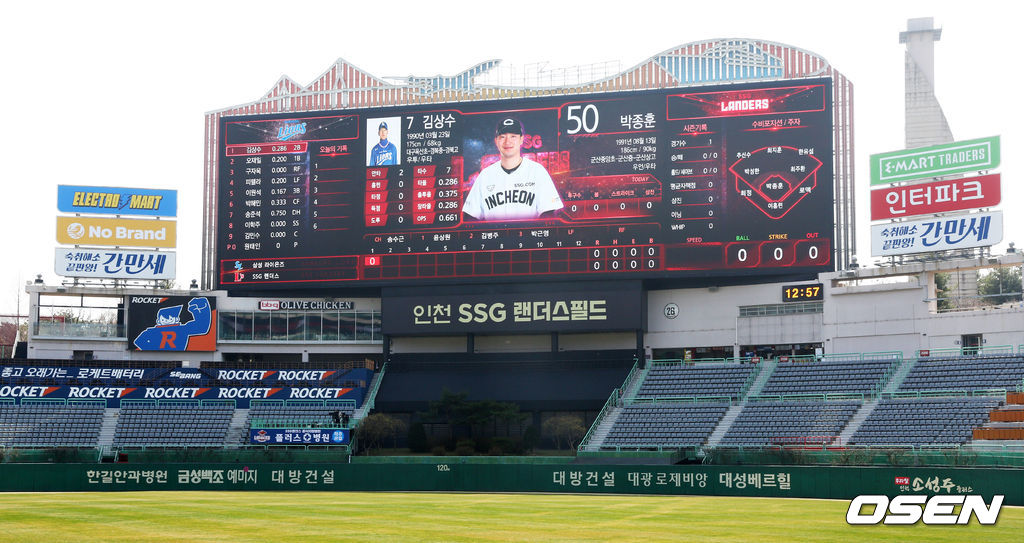 인천SSG랜더스 필드 빅보드 하단 박경완 영구결번은 남는다. /knightjisu@osen.co.kr