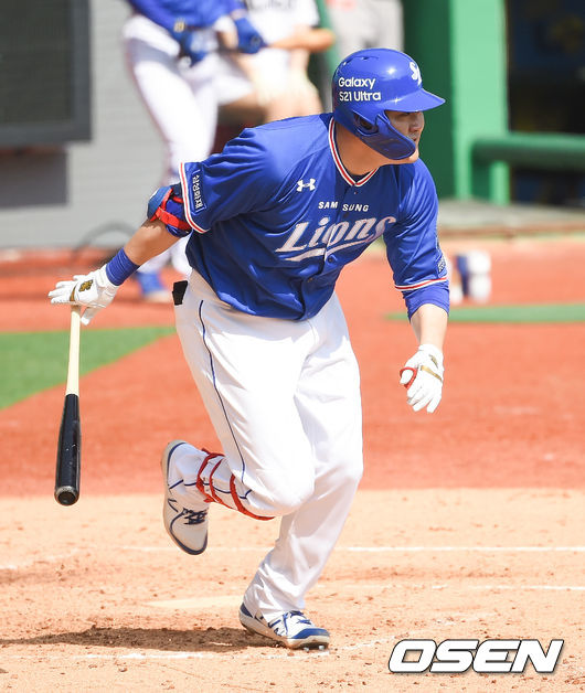 4회초 삼성 선두타자 오재일이 안타를 날리고 있다.    / soul1014@osen.co.kr