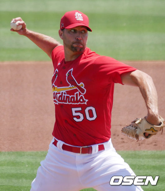 [OSEN=주피터(미 플로리다주), 이사부 통신원]세인트루이스 선발 애덤 웨인라이트가 힘차게 공을 뿌리고 있다. /lsboo@osen.co.kr