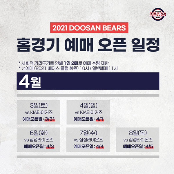 [사진] 두산 베어스 제공