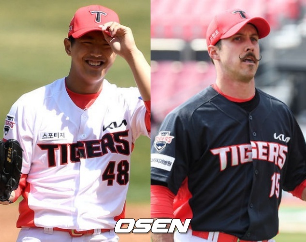 KIA 신인 이의리와 외국인 다니엘 멩덴./OSEN DB