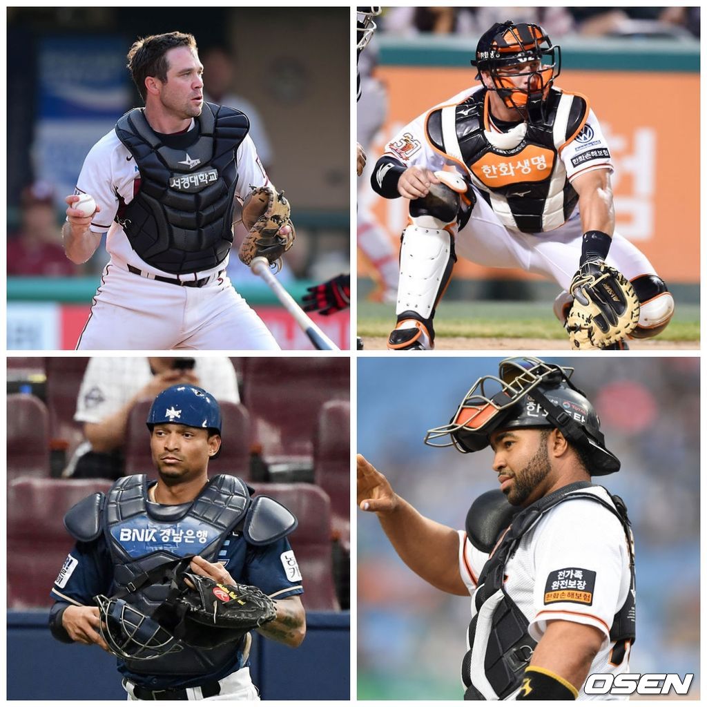 (시계방향) 2014년 넥센(현 키움) 비니 로티노, 2015년 한화 제이크 폭스, 2016~2017년 한화 윌린 로사리오 2019년 NC 베탄코트 등이 포수로 출장했다.