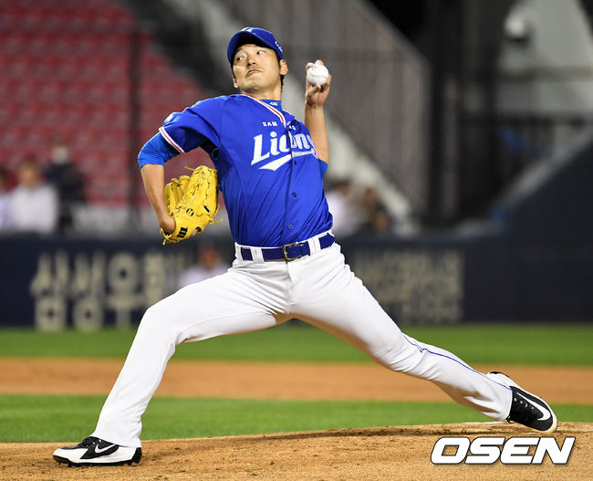 삼성 선발 백정현이 힘차게 공을 뿌리고 있다. /dreamer@osen.co.kr