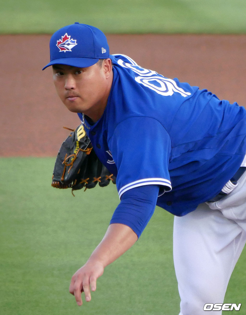 [OSEN=더니든(미 플로리다주), 이사부 통신원] 토론토 선발투수 류현진이 역투하고 있다. / lsboo@osen.co.kr