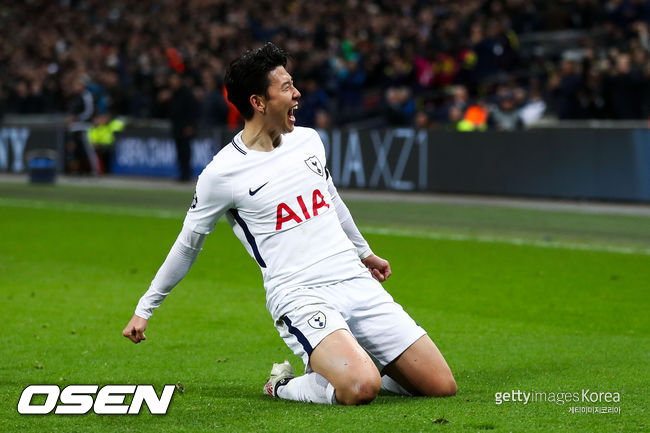 웸블리 스타디움에서 득점 후 기뻐하는 손흥민. [사진] ⓒGettyimages(무단전재 및 재배포 금지)