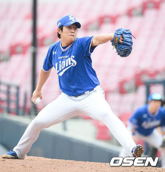 25일 광주기아챔피언스필드에서 '2021 신한은행 SOL KBO 리그' KIA 타이거즈와 삼성 라이온즈의 경기가 진행됐다.5회말 삼성 세번째 투수 양창섭이 역투하고 있다. / soul1014@osen.co.kr