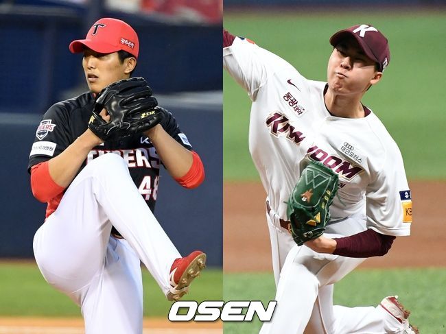 [사진] KIA 이의리(왼쪽), 키움 장재영. / OSEN DB