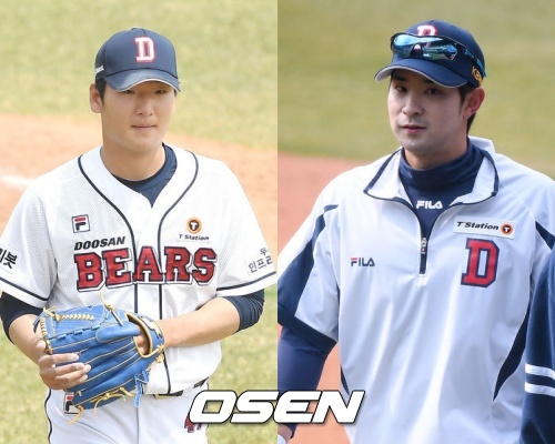 [사진] 곽빈(좌)과 강승호