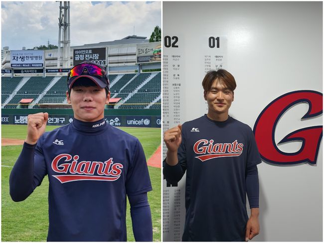 [사진] 장두성-박재민(왼쪽부터) /롯데 자이언츠 제공