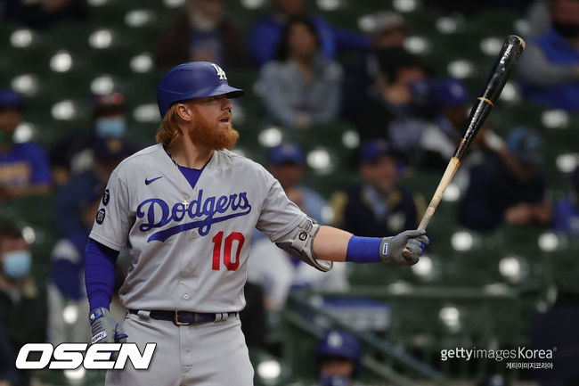 [사진]LA 다저스의 저스틴 터너. ⓒGettyimages(무단전재 및 재배포 금지)