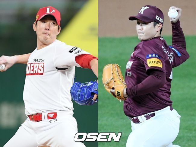 [사진] SSG 랜더스 문승원(왼쪽), 키움 히어로즈 최원태. / OSEN DB