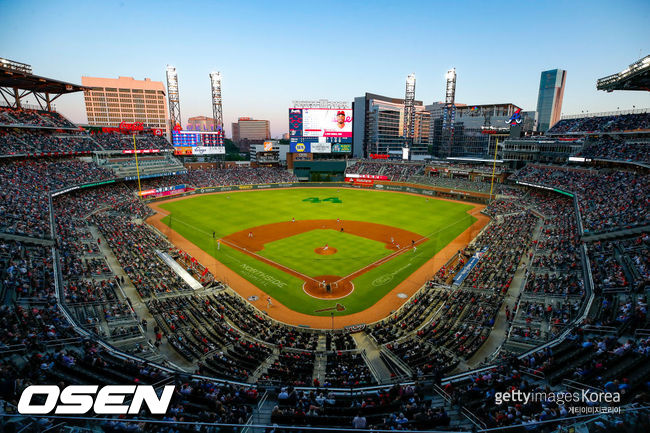 [사진] 입장객 100%를 받은 지난 8일(한국시간) 애틀랜타의 트루이스트 파크 전경.ⓒGettyimages(무단전재 및 재배포 금지)