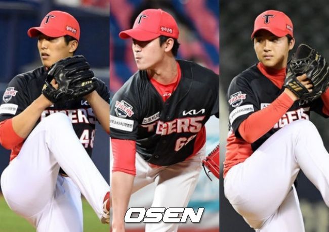 2021 KIA 신인투수들. 이의리, 이승재, 장민기(왼쪽부터)./OSEN DB