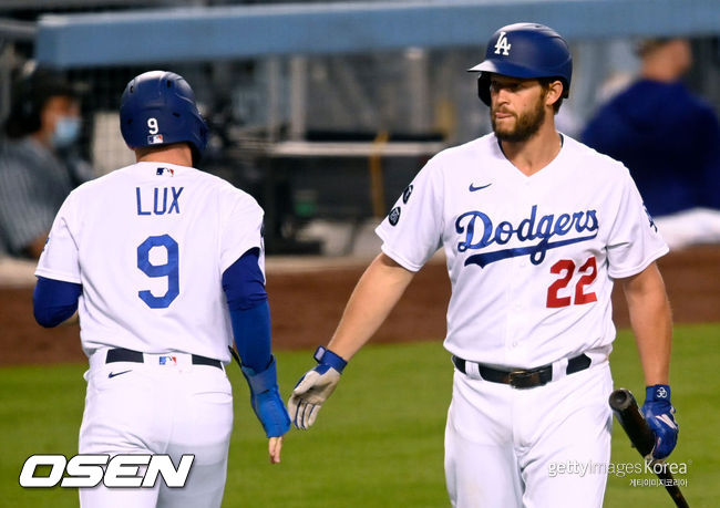 [사진] 가빈 럭스, 클레이튼 커쇼 21/05/15 ⓒGettyimages(무단전재 및 재배포 금지)