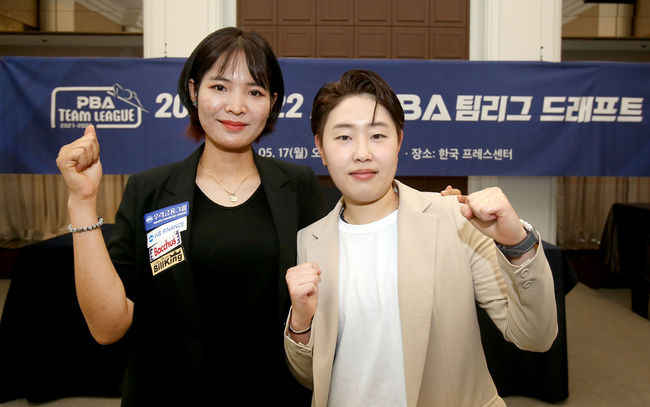 [사진]스롱피아비(왼쪽)와 김세연 /PBA제공